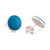 Chrysocolla button earrings, 'Classic Turquoise' - Round Silver Button Earrings with Turquoise Chrysocolla Gems (image 2e) thumbail