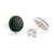 Chrysocolla button earrings, 'Classic Green' - Round Silver Button Earrings with Natural Chrysocolla Gems (image 2e) thumbail