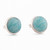 Amazonite button earrings, 'Classic Light Blue' - Round Sterling Silver Button Earrings with Natural Amazonite thumbail