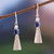 Lapis lazuli dangle earrings, 'Pyramids of Intuition' - Pyramid-Inspired Modern Lapis Lazuli Silver Dangle Earrings (image 2) thumbail
