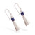 Lapis lazuli dangle earrings, 'Pyramids of Intuition' - Pyramid-Inspired Modern Lapis Lazuli Silver Dangle Earrings (image 2c) thumbail