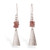 Rose quartz dangle earrings, 'Pyramids of Serenity' - Pyramid-Themed Silver Dangle Earrings with Rose Quartz Gems thumbail