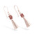 Rose quartz dangle earrings, 'Pyramids of Serenity' - Pyramid-Themed Silver Dangle Earrings with Rose Quartz Gems (image 2c) thumbail
