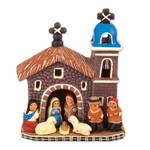 Ceramic nativity scene, 'Andean Portico' - Hand-Painted Andean-Themed Ceramic Christmas Nativity Scene
