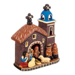 Ceramic nativity scene, 'Andean Portico' - Hand-Painted Andean-Themed Ceramic Christmas Nativity Scene