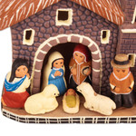 Ceramic nativity scene, 'Andean Portico' - Hand-Painted Andean-Themed Ceramic Christmas Nativity Scene