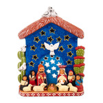 Ceramic nativity scene, 'Andean Light' - Hand-Painted Ceramic Holy Family Christmas Nativity Scene