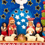 Ceramic nativity scene, 'Andean Light' - Hand-Painted Ceramic Holy Family Christmas Nativity Scene