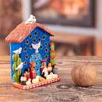Ceramic nativity scene, 'Andean Light' - Hand-Painted Ceramic Holy Family Christmas Nativity Scene