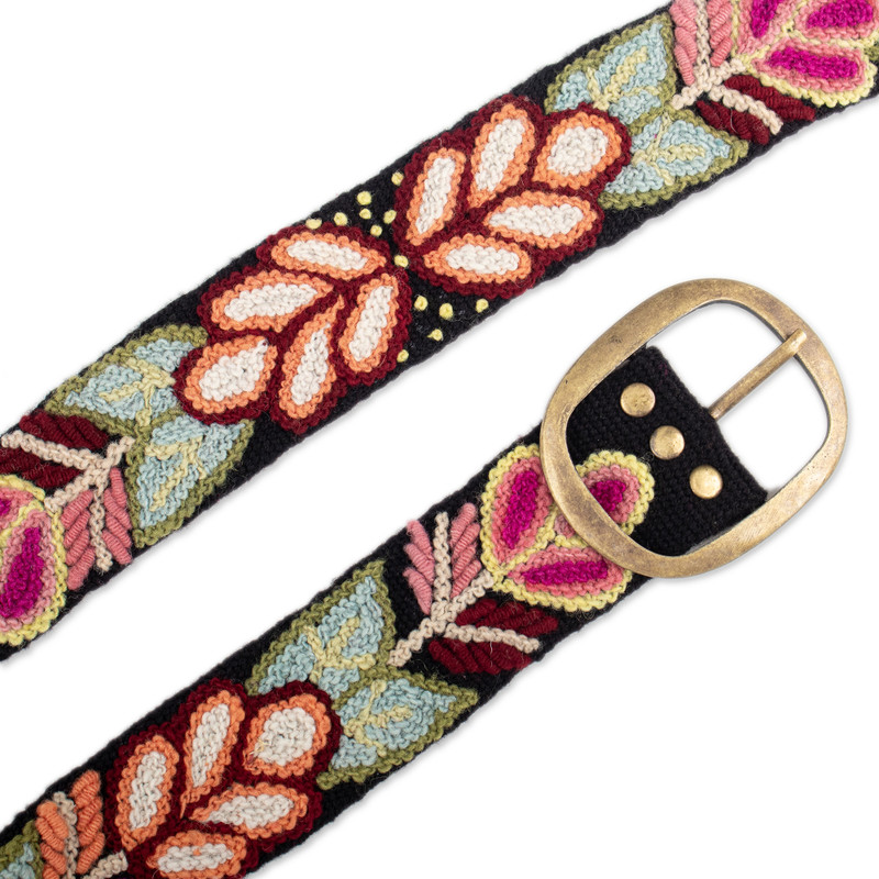 Set of Belt with Hand Embroidered Vincha Andean Community Ayacucho Set Belt with Hand Embroidered Headband Andean Community  main image 4