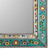 Reverse painted glass wall mirror, 'Turquoise Mirage' - Spring-Themed Turquoise Reverse-Painted Glass Wall Mirror (image 2b) thumbail