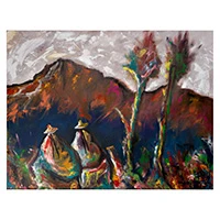 'Path of the Daughters of the Andes' (2025) - Abstract Expressionist Modern Acrylic Landscape of the Andes