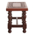 Mini mesa auxiliar de madera y cuero, 'Inca' - Mesa decorativa marrón de madera y cuero hecha a mano