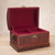 Wood and leather chest, 'Tumi Ceremony' - Handcrafted Wood and Leather Decorative Box with Bronze (image 2b) thumbail