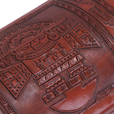 Cofre de madera y cuero - Caja Decorativa Artesanal de Madera y Cuero con Bronce