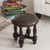 Cedar and leather accent stool, 'Colonial Guard' - Fair Trade Cedar Wood Leather Brown Stool