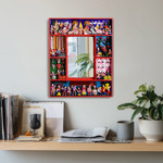 Retablo wall mirror, 'Chapel of Bethlehem' - Fair Trade Folk Art Retablo Mirror