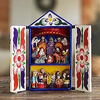 Retablo, 'Chapel of Santa Ana' - Folk Art Retablo Peruvian Nativity Scene