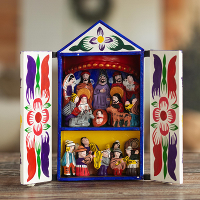 Retablo Nativity Scene .