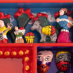 Photo frame, 'Tuna Harvest' (4x6) - Collectible Folk Art Wood Retablo Photo Frame (4x6)