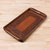 Tooled leather tray, 'Spanish Ivy' - Peruvian Leather Wood Tray Serveware (image 2) thumbail