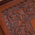 Tooled leather tray, 'Spanish Ivy' - Peruvian Leather Wood Tray Serveware (image 2d) thumbail