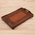 Wood and leather tray, 'Inca Romance' - Leather and Wood Folding Tray Handmade in Peru (image 2b) thumbail