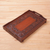 Wood and leather tray, 'Breakfast in Bed' - Hand Tooled Leather Wood Tray Serveware from Peru (image 2) thumbail