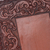 Wood and leather tray, 'Breakfast in Bed' - Hand Tooled Leather Wood Tray Serveware from Peru (image 2f) thumbail
