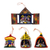 Ornaments, 'Nativity' (set of 4) - Hand Made Religious Wood Christmas Ornaments (Set of 4) thumbail