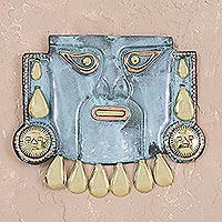 Máscara de cobre, 'Dios de los Rituales' - Máscara Arqueológica de Bronce y Cobre