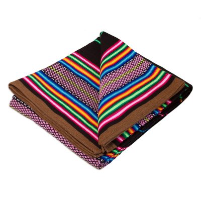 Woven throw blanket, 'Horizons' - Handmade Wool Striped Blanket and Throw