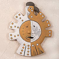 Ceramic mask, 'Sun and Condor' - Archaeological Ceramic Mask
