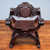 Wood and leather chair, 'Lion's Head' - Wood and Leather Chair (image 2b) thumbail