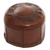 Tooled leather ottoman cover, 'Spanish Elegance' - Colonial Leather Pouf Ottoman Cover thumbail