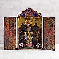 Wood retablo, 'Virgin Mary'