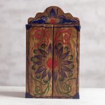 Wood retablo, 'Virgin Mary' - Painted Wood Retablo Andes Folk Art Handmade in Peru