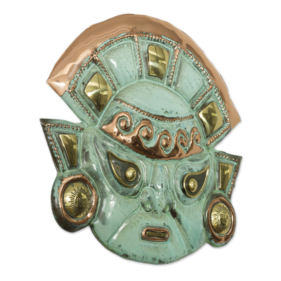 Kupfermaske - kupferne moche-masken-wandkunst