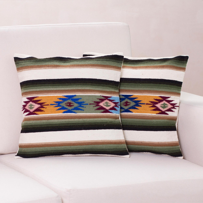 Wool cushion covers, Solar Enchantment (pair)