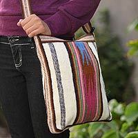 Wool shoulder bag, 'Andean Dream'