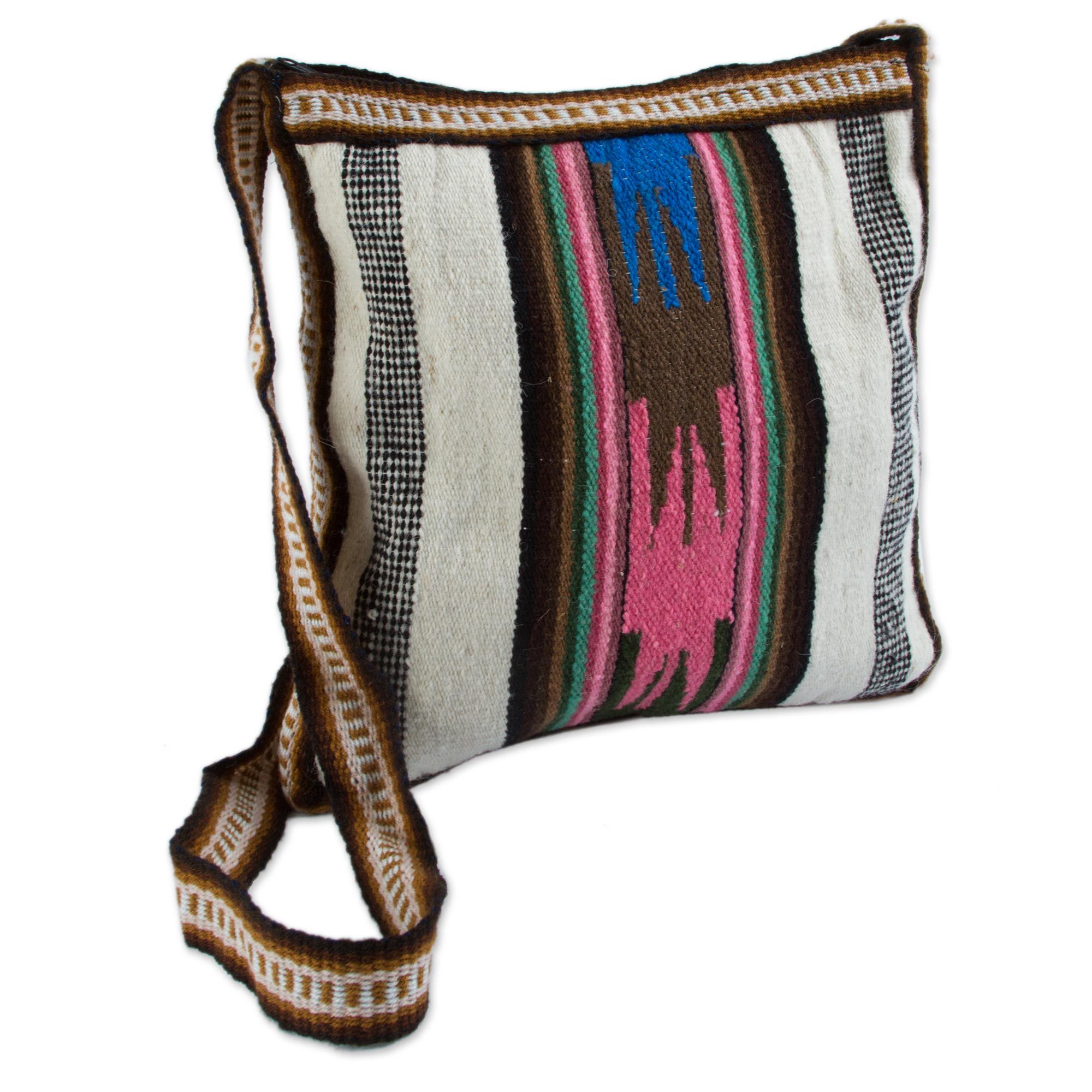 Handmade Wool Sling Bag Andean Dream NOVICA
