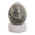 Pyrite sculpture, 'Sparkling Egg' - Pyrite Gemstone Sculpture with Calcite Stand  thumbail