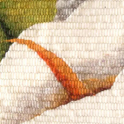 Wandteppich aus Wolle - Handgewebter Wandteppich aus Andenwolle mit Darstellung von Calla-Lilien