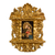 'Madonna with the Child' - Colonial Miniature Madonna Painting in Bronze Leaf Frame (image 2a) thumbail