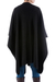 Alpaca blend ruana, 'Versatile Black' - Alpaca Wool Solid Kimono Ruana in Black (image 2c) thumbail