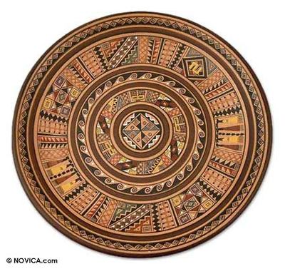 Cuzco plate, 'Tie Up the Sun' - Cuzco Ceramic Decorative Wall Plate