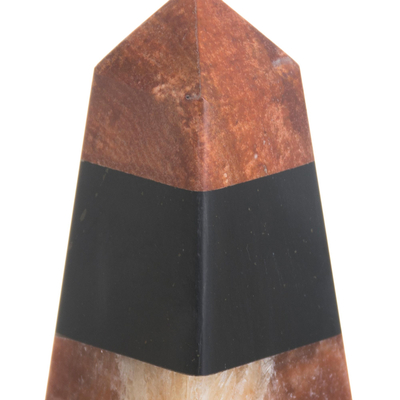 Gemstone statuette, 'Energy Obelisk' - Gemstone Obelisk Statuette Hand Carved in Peru