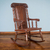 Wood and leather rocking chair, 'Nobility' - Traditional Wood Leather Rocking Chair