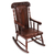 Wood and leather rocking chair, 'Nobility' - Traditional Wood Leather Rocking Chair thumbail