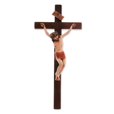Handmade Crucifix Christianity Wood Cross from Peru